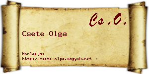 Csete Olga névjegykártya